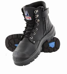 BOOT SAFETY STEEL BLUE ARGYLE 332152 ZIP SIDED 150MM TPU SOLE TOE BUMPER